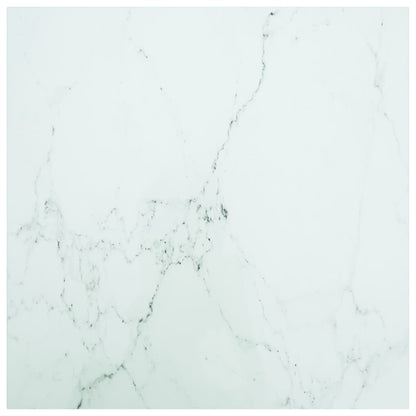 Tafelblad 70X70 Cm 6 Mm Gehard Glas Met Marmeren Design Zwart