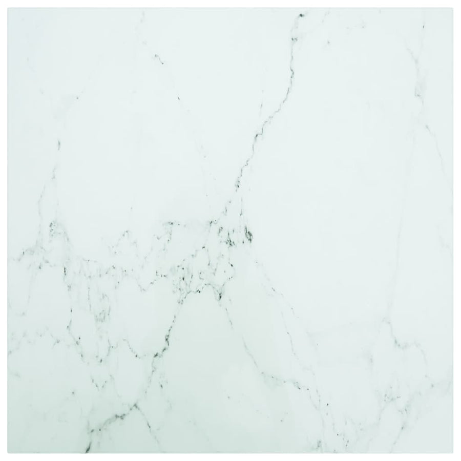 Tafelblad 70X70 Cm 6 Mm Gehard Glas Met Marmeren Design Zwart