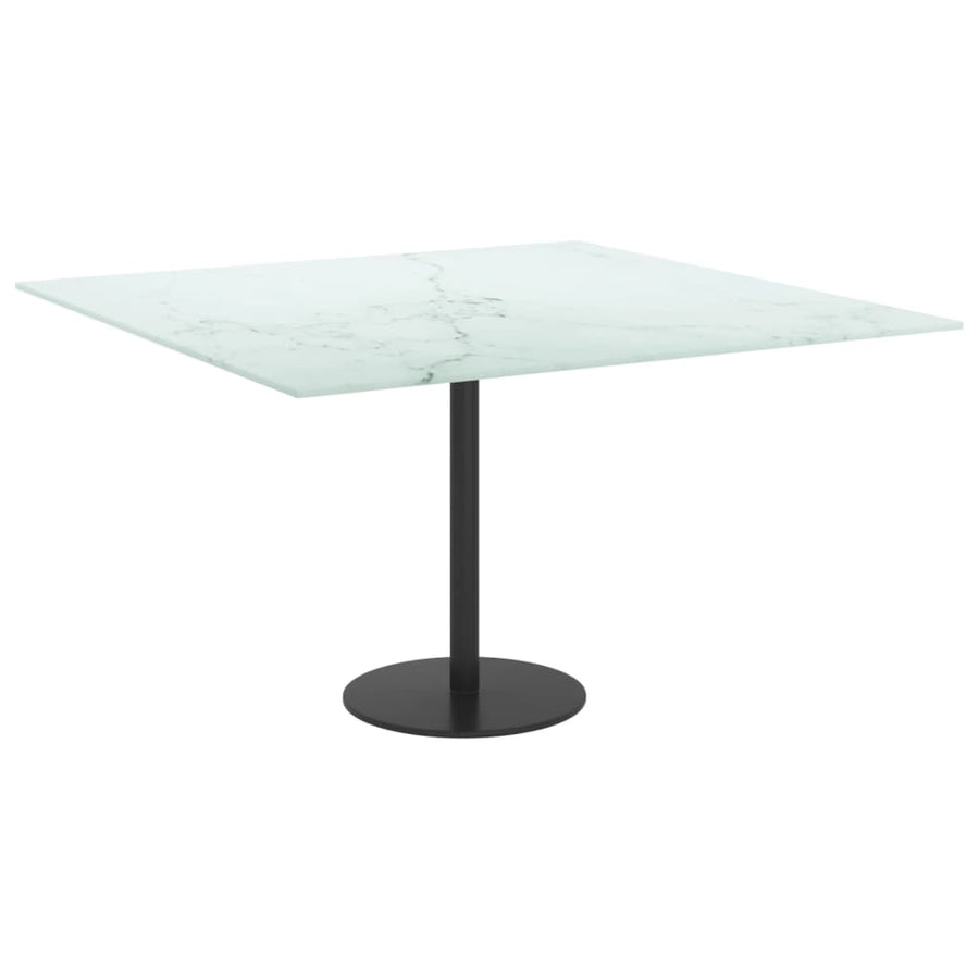Tafelblad marmerontwerp 6 mm 70x70 cm gehard glas wit 70 x 70 cm Wit