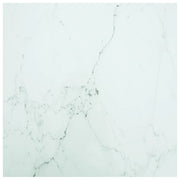 Tafelblad 80x80 cm gehard glas marmer design wit