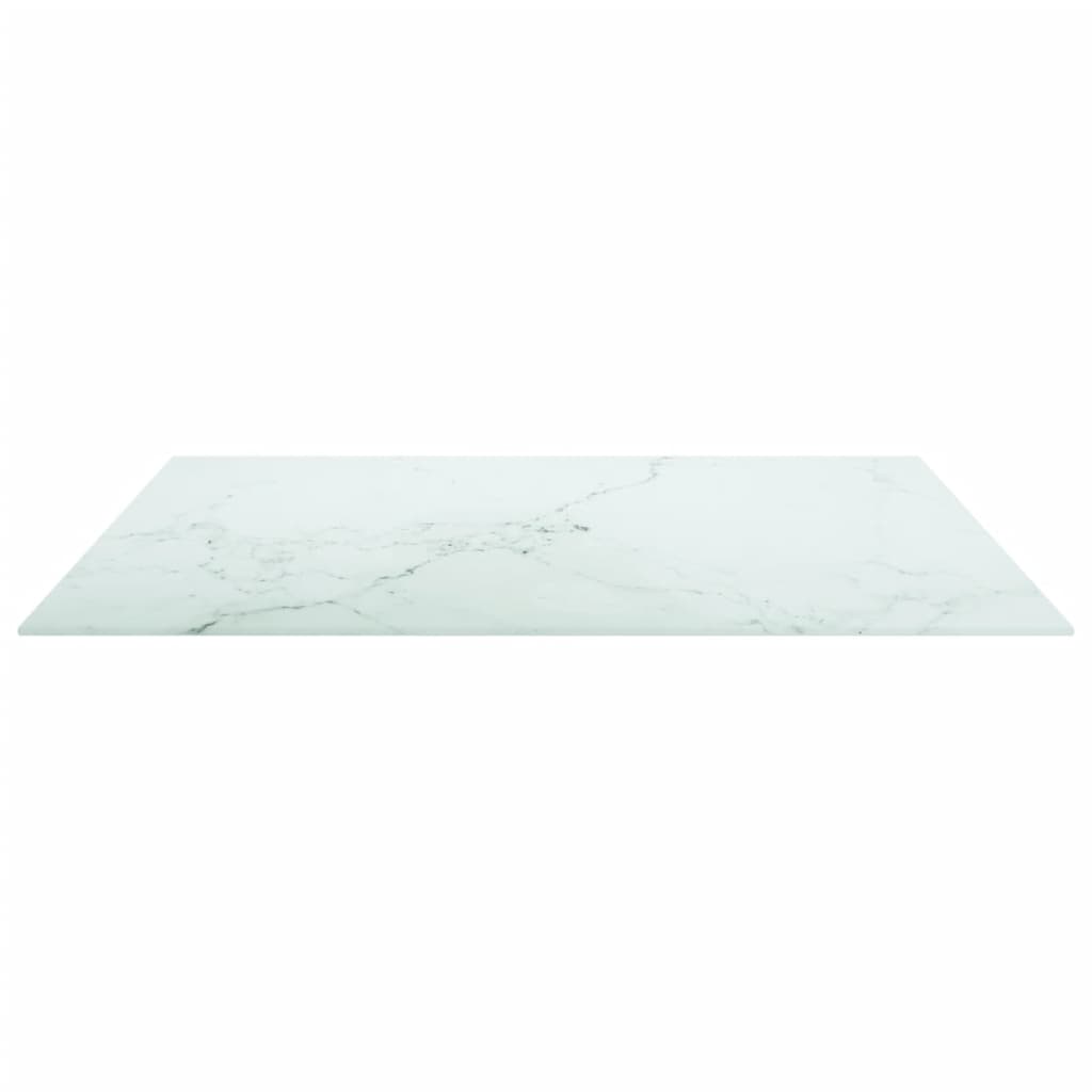 Tafelblad 80X80 Cm 6 Mm Gehard Glas Met Marmeren Design Wit 1 80 x 80 cm