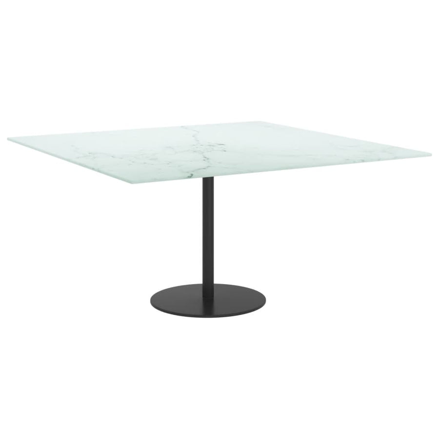 Tafelblad 80X80 Cm 6 Mm Gehard Glas Met Marmeren Design Wit 1 80 x 80 cm