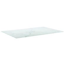 Tafelblad 120x62 cm 8 mm gehard glas met marmeren design wit 100 x 62 cm Wit