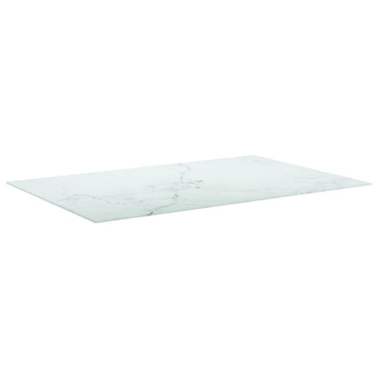 Tafelblad 120x62 cm 8 mm gehard glas met marmeren design wit 100 x 62 cm Wit