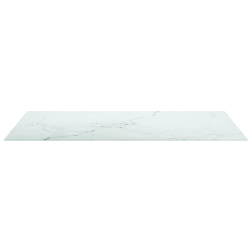 Tafelblad 120x62 cm 8 mm gehard glas met marmeren design wit 100 x 62 cm Wit
