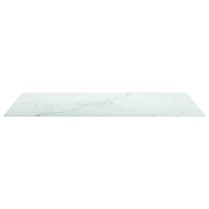 Tafelblad 120x62 cm 8 mm gehard glas met marmeren design wit 100 x 62 cm Wit