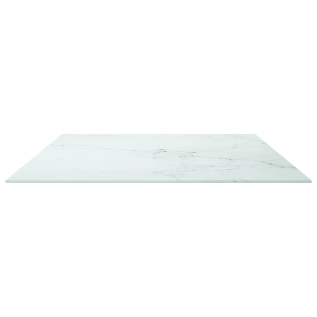 Tafelblad 120x62 cm 8 mm gehard glas met marmeren design wit 100 x 62 cm Wit