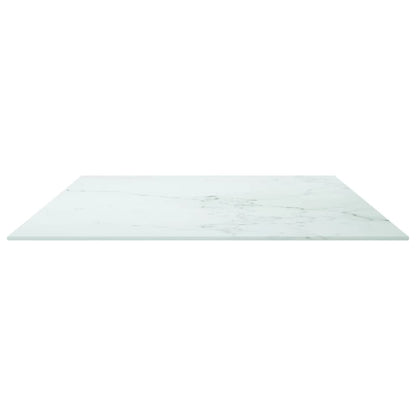 Tafelblad 120x62 cm 8 mm gehard glas met marmeren design wit 100 x 62 cm Wit