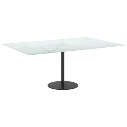 Tafelblad 120x62 cm 8 mm gehard glas met marmeren design wit 100 x 62 cm Wit