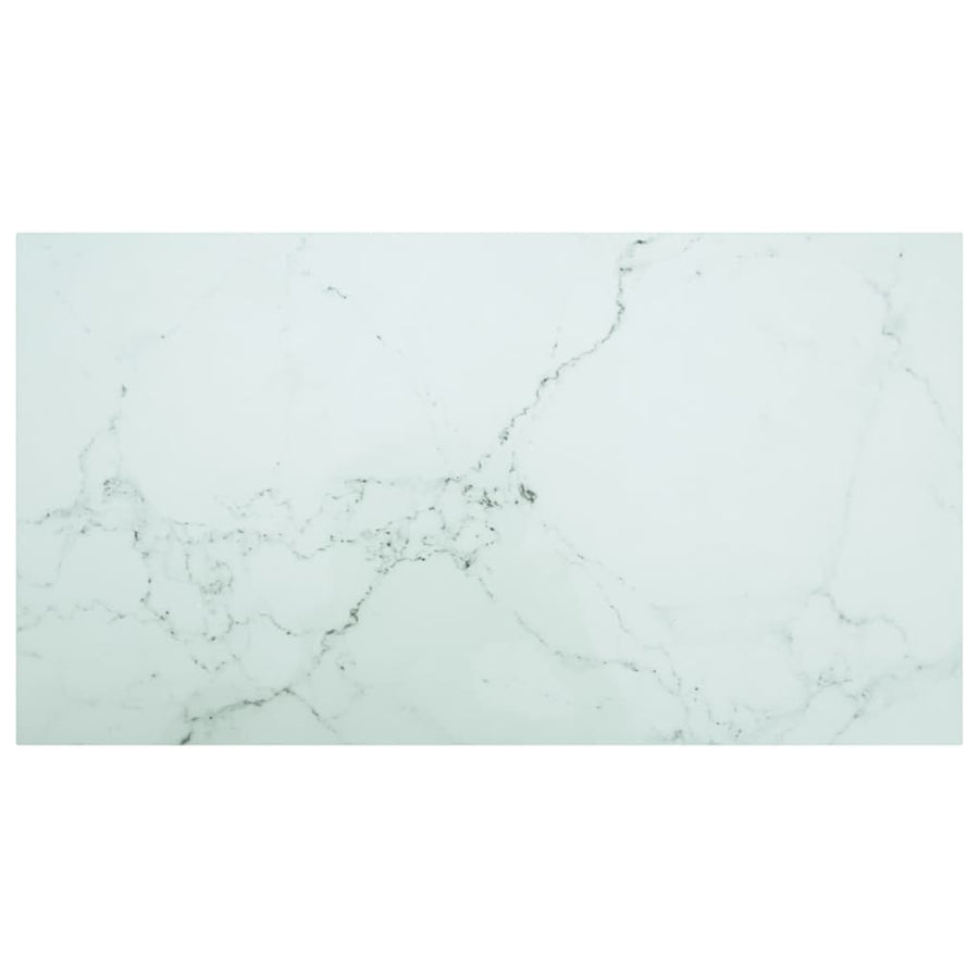 Tafelblad 70X70 Cm 6 Mm Gehard Glas Met Marmeren Design Zwart