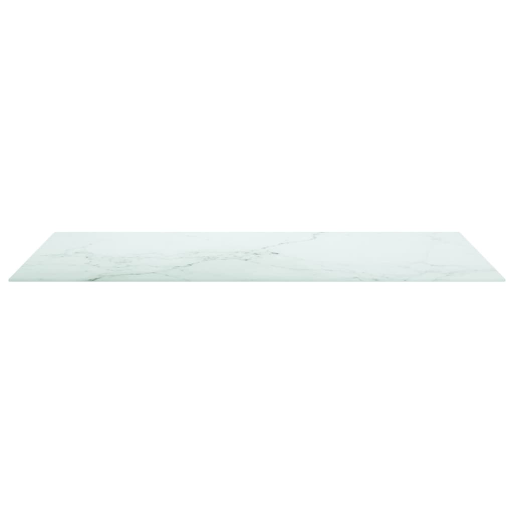 Tafelblad 8 Mm Gehard Glas Met Marmeren Design 120 x 65 cm Wit