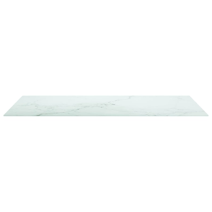 Tafelblad 8 Mm Gehard Glas Met Marmeren Design 120 x 65 cm Wit