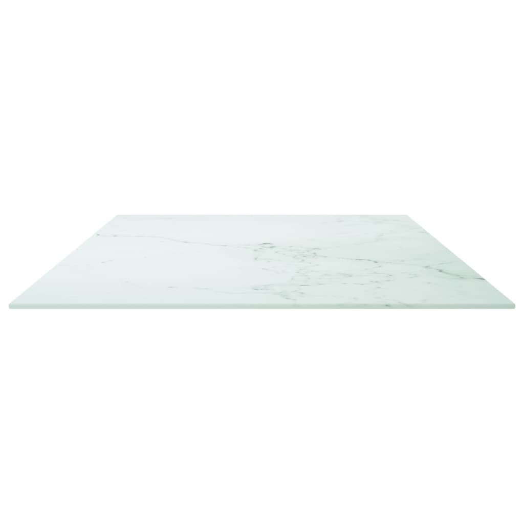 Tafelblad 8 Mm Gehard Glas Met Marmeren Design 120 x 65 cm Wit