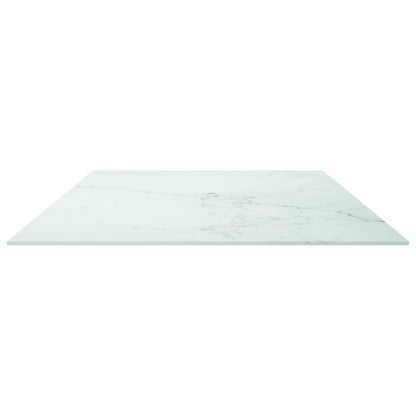 Tafelblad 8 Mm Gehard Glas Met Marmeren Design 120 x 65 cm Wit