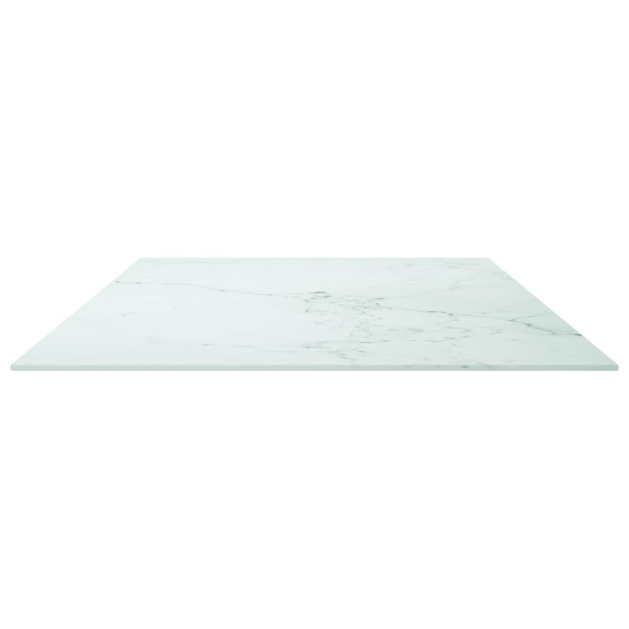 Tafelblad 8 Mm Gehard Glas Met Marmeren Design 120 x 65 cm Wit