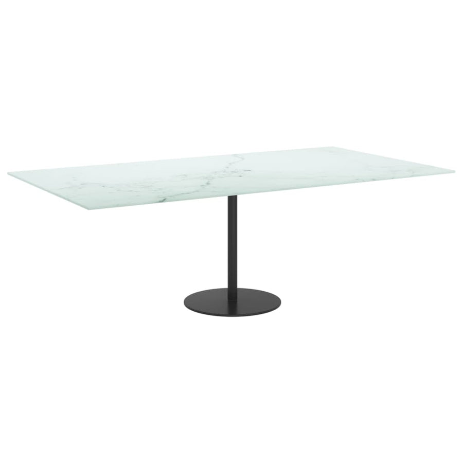 Tafelblad 8 Mm Gehard Glas Met Marmeren Design 120 x 65 cm Wit
