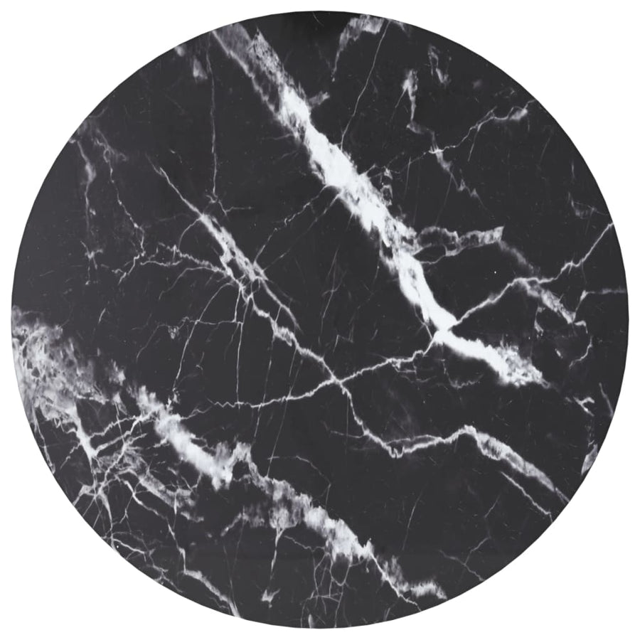 Tafelblad 70X70 Cm 6 Mm Gehard Glas Met Marmeren Design Zwart