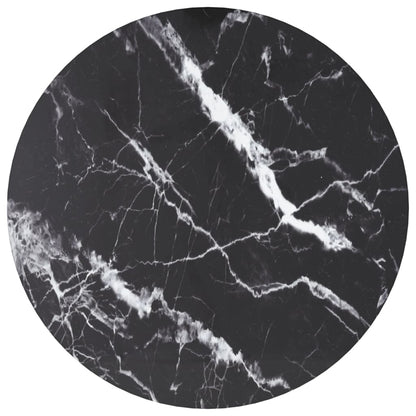 Tafelblad 70X70 Cm 6 Mm Gehard Glas Met Marmeren Design Zwart
