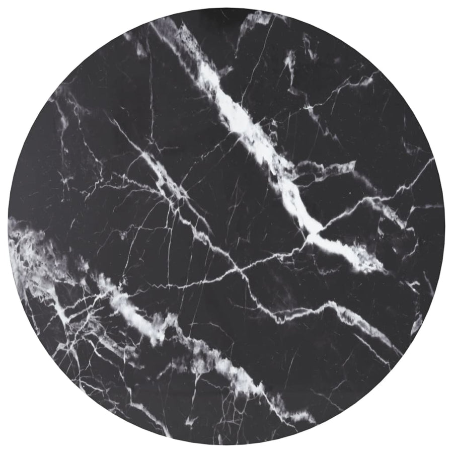 Tafelblad 70X70 Cm 6 Mm Gehard Glas Met Marmeren Design Zwart