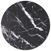 Tafelblad 70 cm gehard glas zwart marmer design