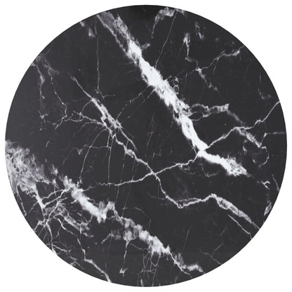 Tafelblad 70X70 Cm 6 Mm Gehard Glas Met Marmeren Design Zwart