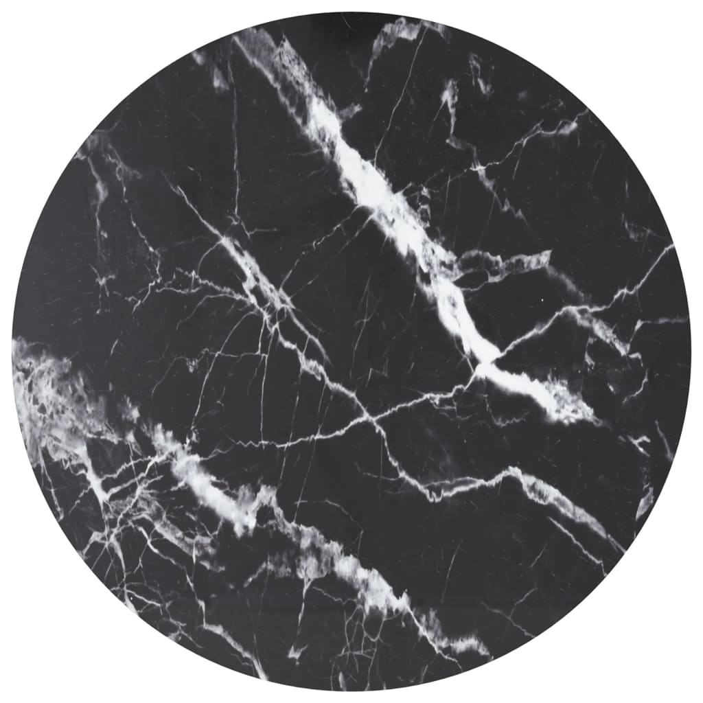 Tafelblad 70X70 Cm 6 Mm Gehard Glas Met Marmeren Design Zwart