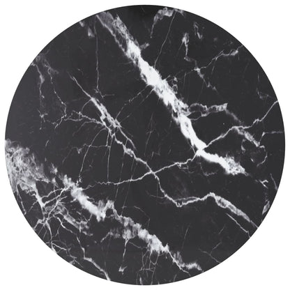Tafelblad 70X70 Cm 6 Mm Gehard Glas Met Marmeren Design Zwart