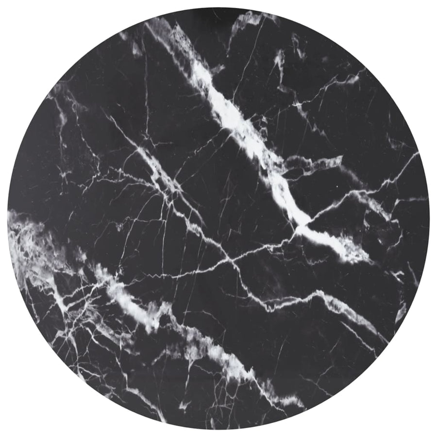 Tafelblad 70X70 Cm 6 Mm Gehard Glas Met Marmeren Design Zwart