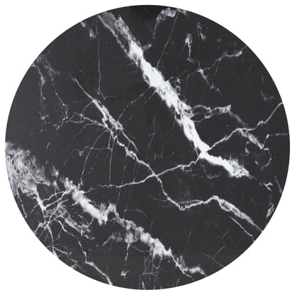 Tafelblad 70X70 Cm 6 Mm Gehard Glas Met Marmeren Design Zwart