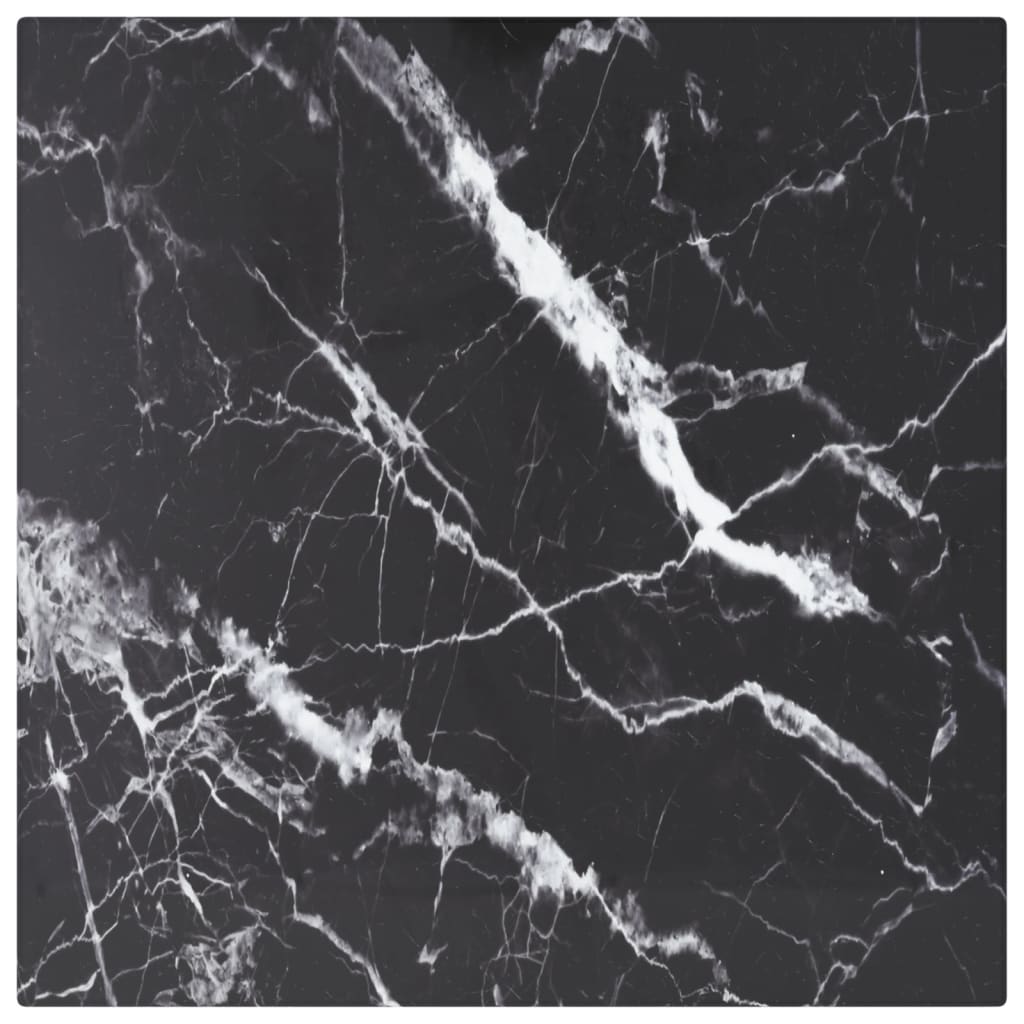Tafelblad 30X30 Cm 6 Mm Gehard Glas Met Marmeren Design Zwart
