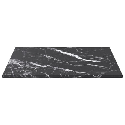 Tafelblad 30X30 Cm 6 Mm Gehard Glas Met Marmeren Design Zwart