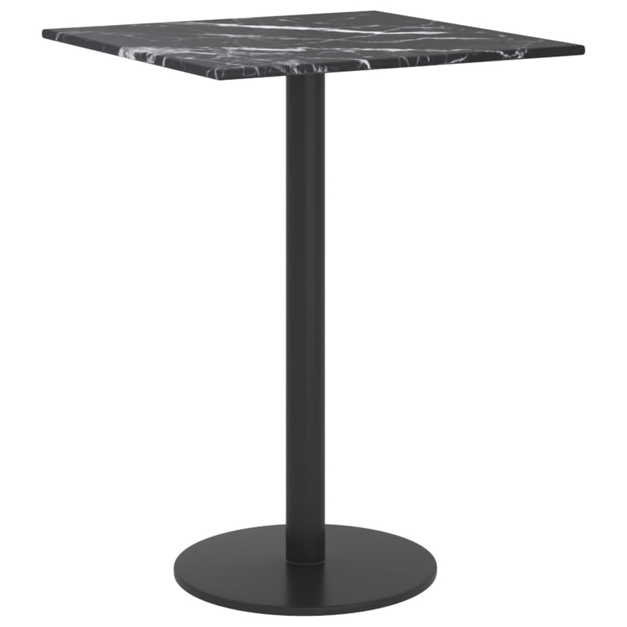 Tafelblad 30X30 Cm 6 Mm Gehard Glas Met Marmeren Design Zwart