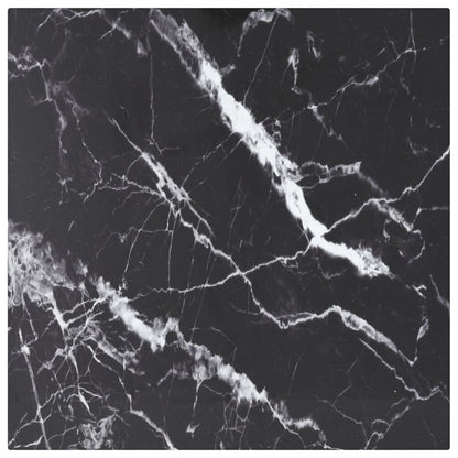 Tafelblad 70X70 Cm 6 Mm Gehard Glas Met Marmeren Design Zwart