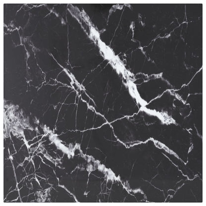 Tafelblad 70X70 Cm 6 Mm Gehard Glas Met Marmeren Design Zwart
