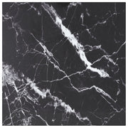 Tabletop 60x60 cm 6 mm tempered glass with marble design black