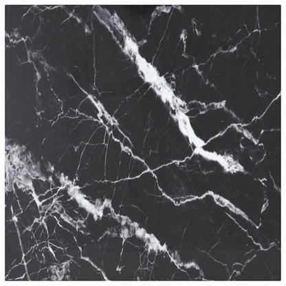 Tafelblad 60X60 Cm 6 Mm Gehard Glas Met Marmeren Design Zwart 1 60 x 60 cm Zwart en wit