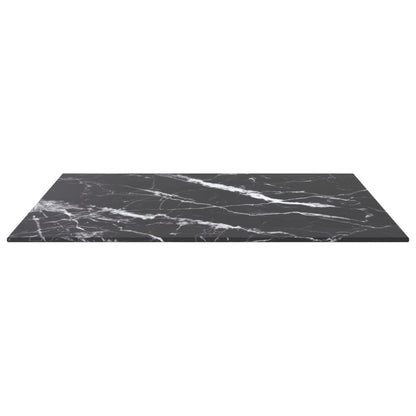 Tafelblad 60X60 Cm 6 Mm Gehard Glas Met Marmeren Design Zwart 1 60 x 60 cm Zwart en wit