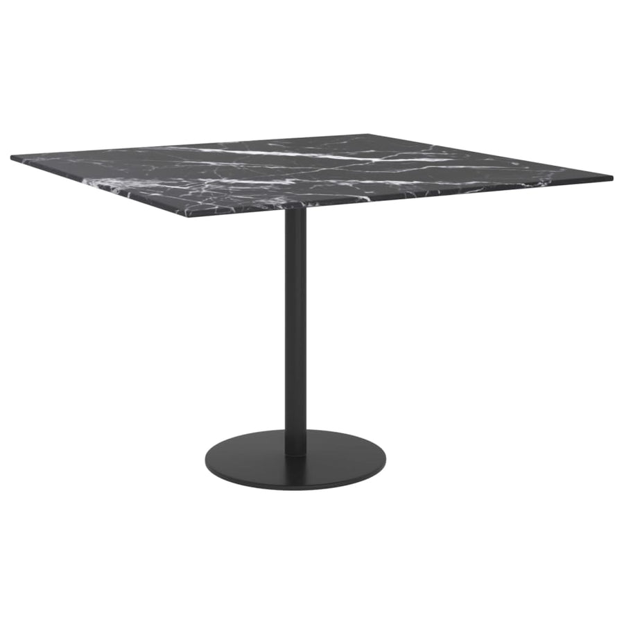 Tafelblad 60X60 Cm 6 Mm Gehard Glas Met Marmeren Design Zwart 1 60 x 60 cm Zwart en wit