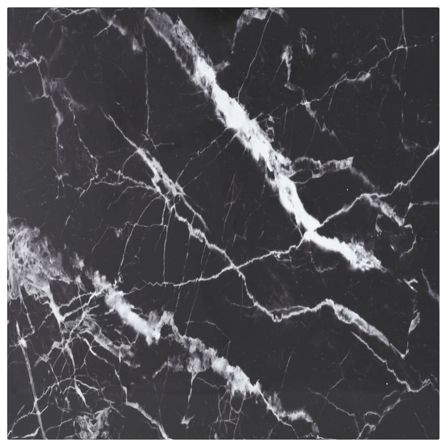 Tafelblad 70X70 Cm 6 Mm Gehard Glas Met Marmeren Design Zwart