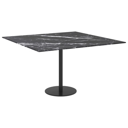 Tafelblad 70X70 Cm 6 Mm Gehard Glas Met Marmeren Design Zwart 70 x 70 cm Zwart en wit