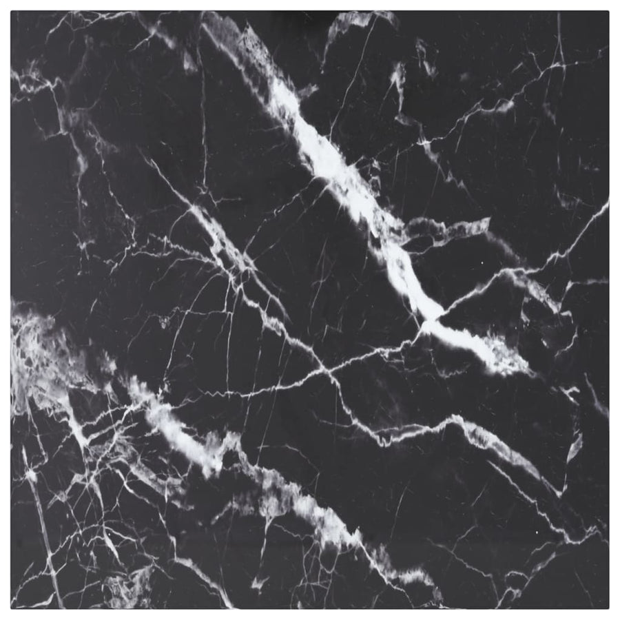 Tafelblad 70X70 Cm 6 Mm Gehard Glas Met Marmeren Design Zwart