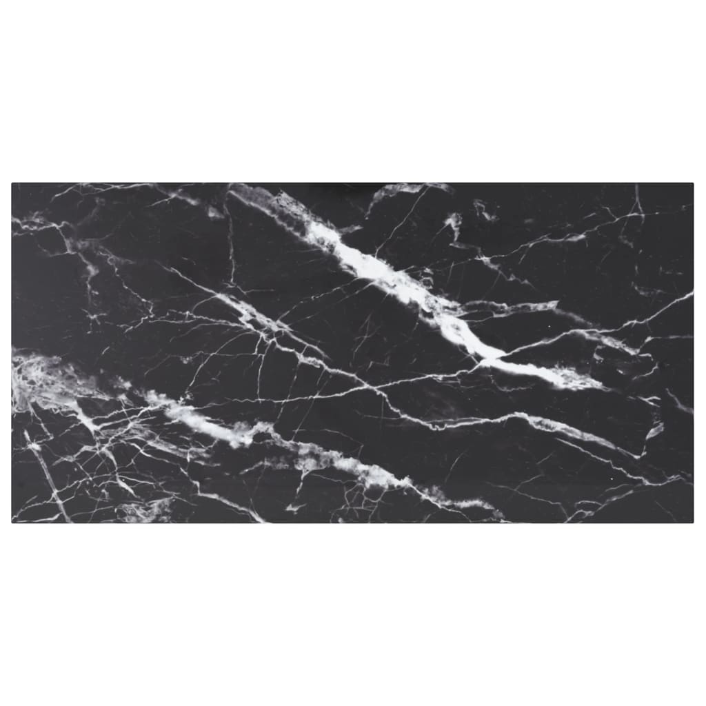 Tafelblad 70X70 Cm 6 Mm Gehard Glas Met Marmeren Design Zwart