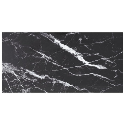 Tafelblad 70X70 Cm 6 Mm Gehard Glas Met Marmeren Design Zwart