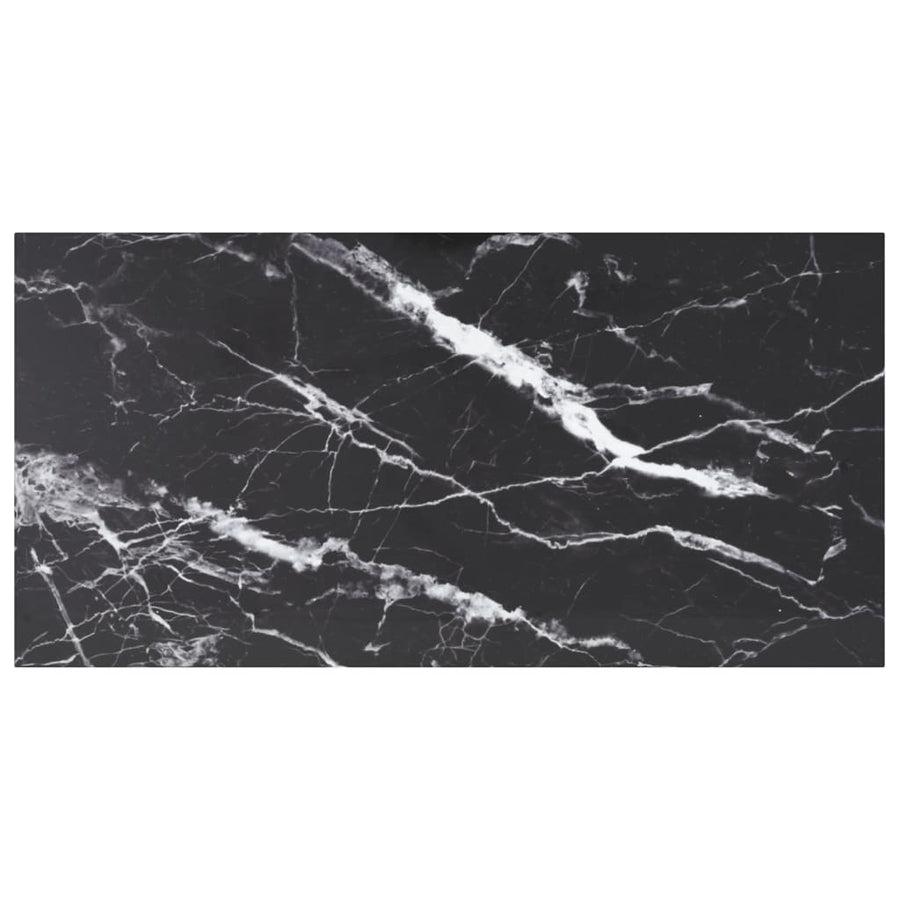 Tafelblad 70X70 Cm 6 Mm Gehard Glas Met Marmeren Design Zwart