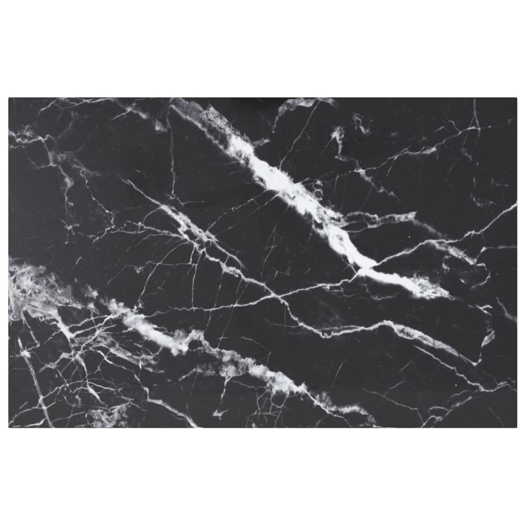 Tafelblad 70X70 Cm 6 Mm Gehard Glas Met Marmeren Design Zwart