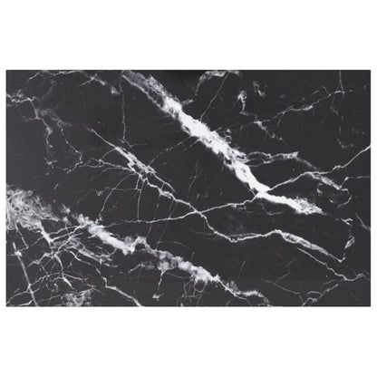 Tafelblad 70X70 Cm 6 Mm Gehard Glas Met Marmeren Design Zwart