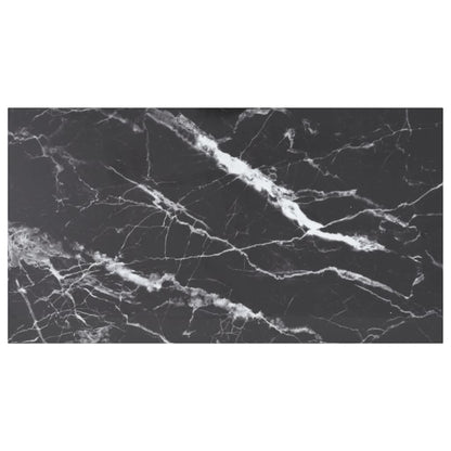 Tafelblad 70X70 Cm 6 Mm Gehard Glas Met Marmeren Design Zwart