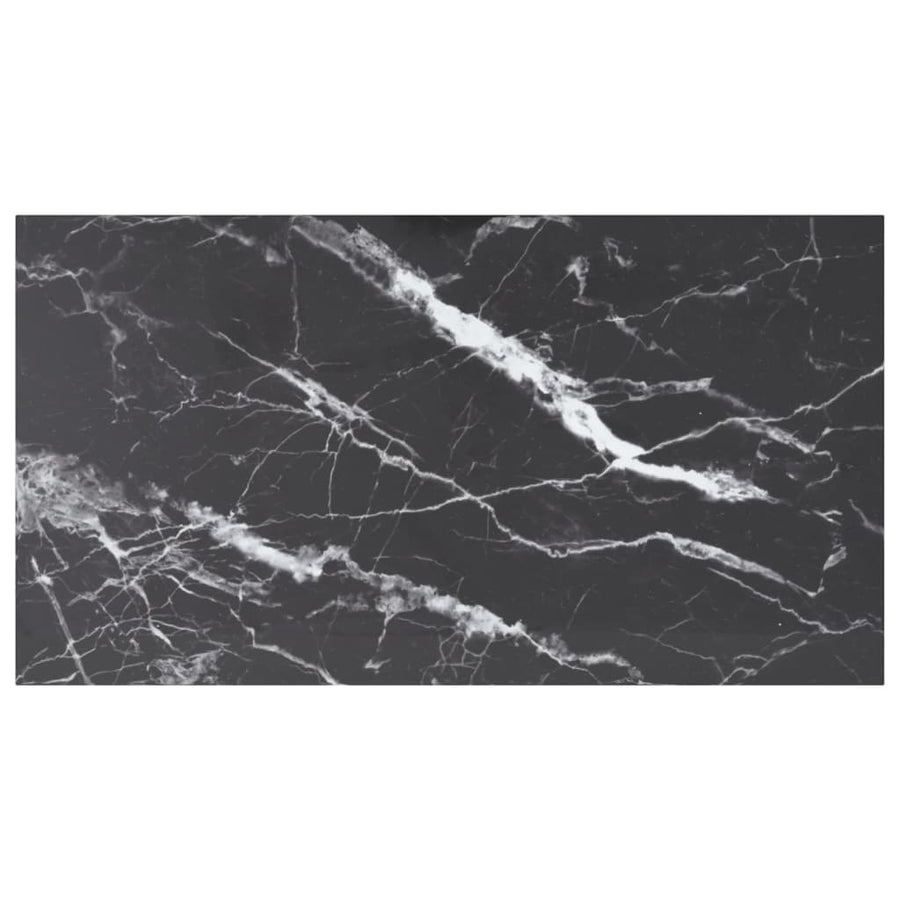 Tafelblad 70X70 Cm 6 Mm Gehard Glas Met Marmeren Design Zwart