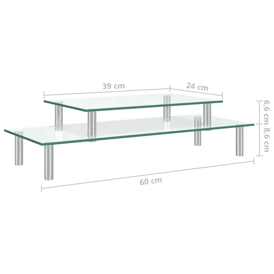 Monitorstandaard 2-Laags Transparant Glas