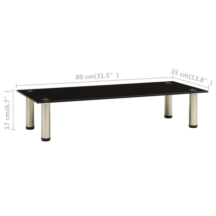 Tv-Meubel Gehard Glas 80 x 35 x 17 cm Zwart